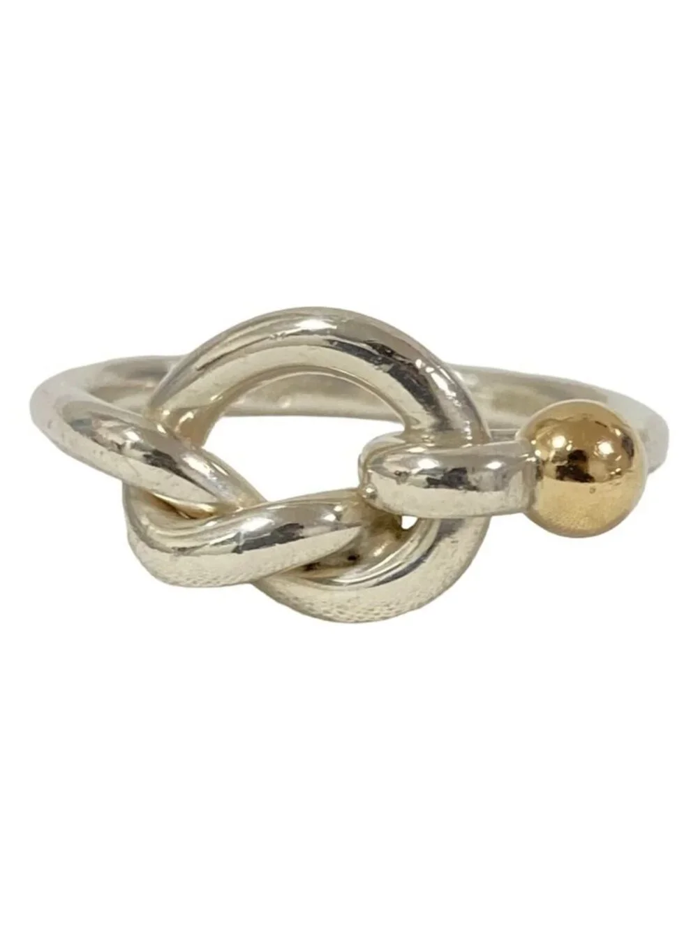 Tiffany & Co Vintage Hook &eye Love Knotring Ring 925 750 to Issue Silver Second